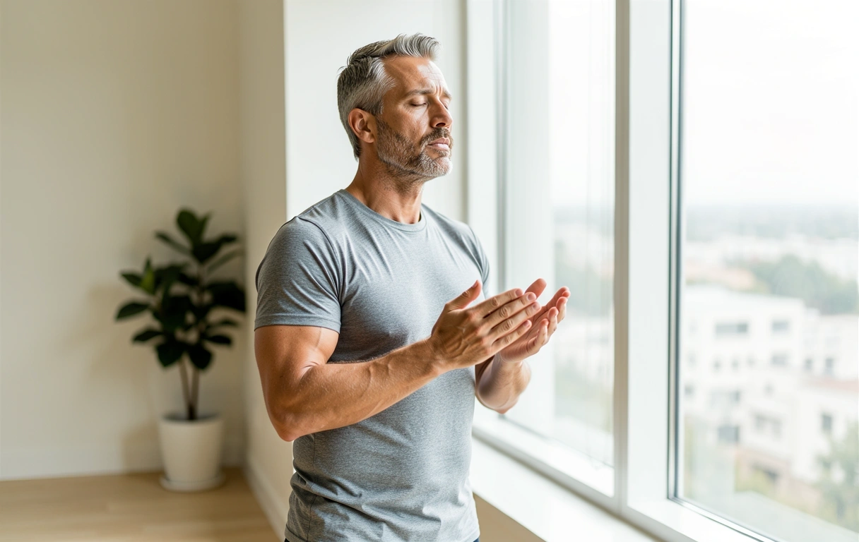 Men's wellness stretching routine